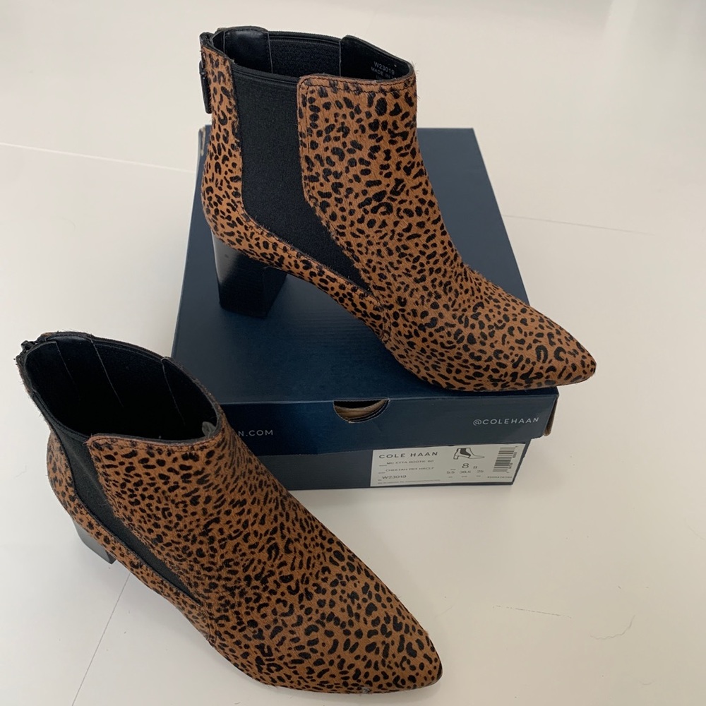 Woman's Boots Cole Haan Modern Classics Etta Bootie 60 Size 8 New Cheeta…